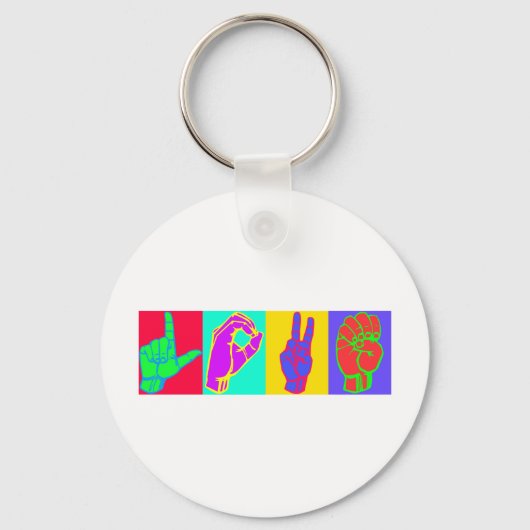 Porte-clés LOVE DE Langue DES Signes (Recto)