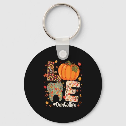 Porte-clés Love Dental Life Pumpkin Tooth Dentist Fall Thanks (Recto)