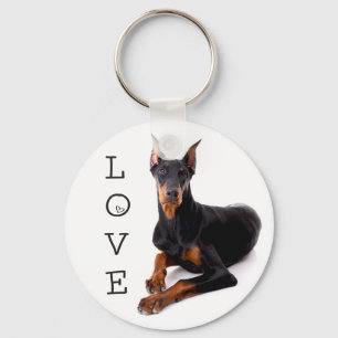 Porte-clés Love Doberman Pinscher Puppy Dog Keychain