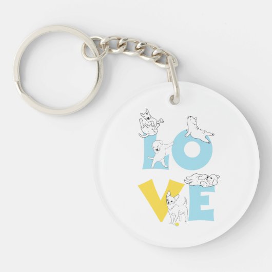 Porte-clés love dog (Devant)