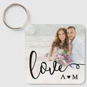 Porte-clés Love Elegant Script Couple 2 Photo