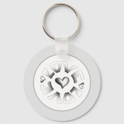 Porte-clés Love Grey (Recto)
