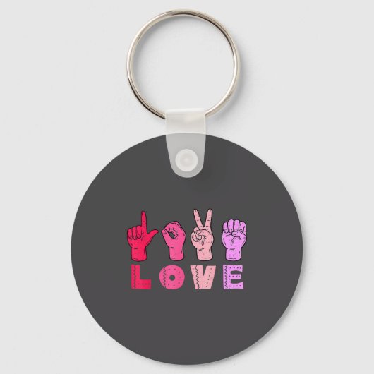 Porte-clés Love Hand Sign Language Asl Valentines Day Men Wom (Recto)