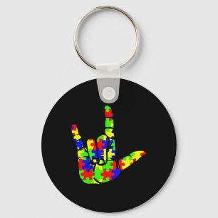 Porte-clés Love Hand Sign Language Puzzle Sensibilisation sur