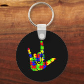 Porte-clés Love Hand Sign Language Puzzle Sensibilisation sur (Recto)