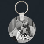 Porte-clés Love Handwriting Script Keychain Gift<br><div class="desc">Love Handwriting Script Keychain Gift. Personalize with your custom photo.</div>