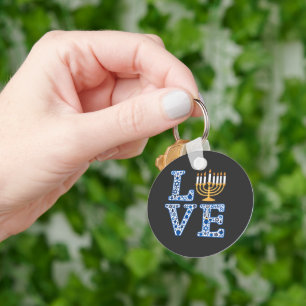 Porte-clés Love Hanoukka Jewish Holiday Menorah