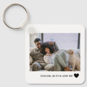 Porte-clés Love Heart Text et 2 photos (Recto)