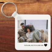 Porte-clés Love Heart Text et 2 photos (Recto)