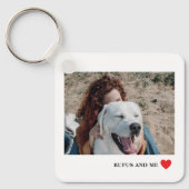 Porte-clés Love Heart Text et 2 photos (Recto)