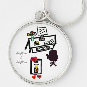 Porte-clés Love Hearts Office Desk Names