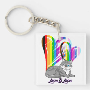 Porte-clés Love Is Love Chat - LGBTQ+ Propriétaire d'un anima