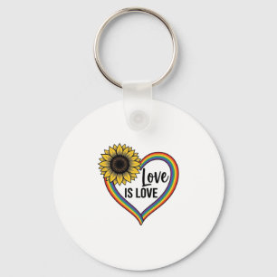 Porte-clés Love Is Love Tournesol Cœur Vintage Vector T-Shirt