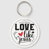Porte-clés Love Like Jesus Religious Quote Customizable (Recto)