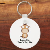 Porte-clés Love Me Don't Eat Me Cow Design (Recto)