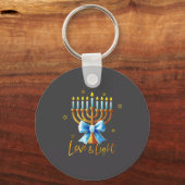 Porte-clés Love Menorah Chanukah Light Hanukkah Blue Coquette (Recto)