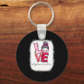 Porte-clés Love Messy Bun Dyslexia Teacher Valentines Day Ma (Recto)