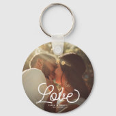 Porte-clés LOVE Modern Calligraphy Simple Photo Keepsaké (Recto)