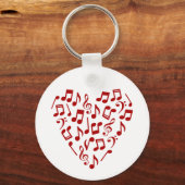 Porte-clés Love Music Heart of Red Music Notes (Verso)