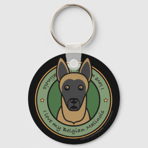Porte-clés Love My Malinois