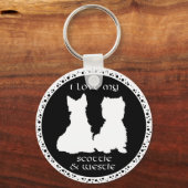 Porte-clés Love My Scottie & Westie (Recto)