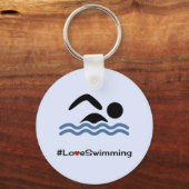 Porte-clés Love nage caption pictogramme nageur (Recto)
