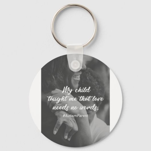 Porte-clés Love Needs No Words Support Autism (Recto)