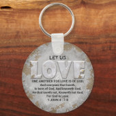 Porte-clés Love One Another Scripture Verse 1 John 4:7-8 Keyc (Recto)