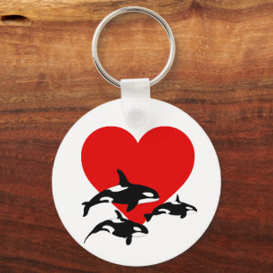 Porte-clés Love Orca Killer Whales Cool Marine Faune