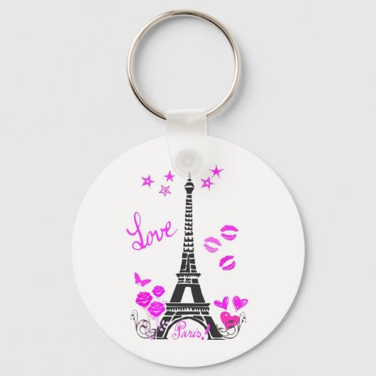 PORTE-CLÉS LOVE PARIS EIFFEL TOUR IMPRIMER (Recto)
