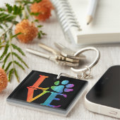 Porte-clés Love Paw Classic Rainbow (Devant Droit)