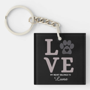 Porte-clés Love Paw – Mon cœur appartient à Luna