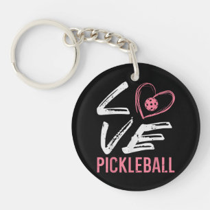 Porte-clés Love Pickleball Coeur Pickle Ball Femmes Filles En