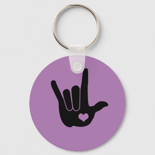 Porte-clés Love Sign Language Porte - clé main (Recto)