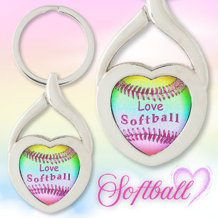Porte-clés Love Softball Porte - clé Cool Multicolore Softbal