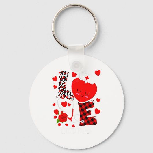 Porte-clés Love Stethoscope Heart Nicu Nurse Valentines Day  (Recto)