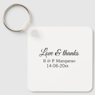 Porte-clés Love & thanks add couple name wedding add date yea
