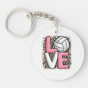 Porte-clés Love Volleyball Empreinte de léopard Filles Volley