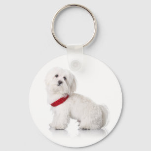 Porte-clés Love White Bichon Frise Puppy Dog Keychain