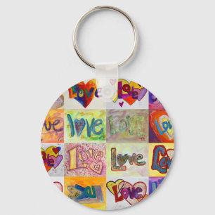 Porte-clés Love Word XOXO Art Peinture Porte - clé