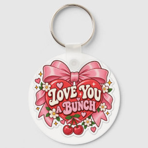 Porte-clés Love You a Bunch Rétro Coquette Autocollant à Cœur
