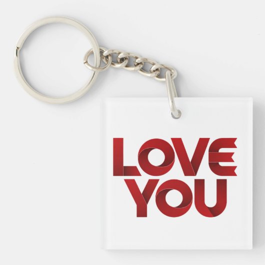 Porte-clés Love You – Bold Romantic Typography (Devant)