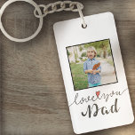 Porte-clés Love You Dad Fête des pères photo | PORTE - CLÉ<br><div class="desc">Je t'aime,  papa avec une seule photo et une bordure noire.</div>