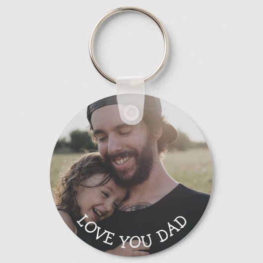 Porte-clés Love you Dad, Personalized Photo   (Recto)