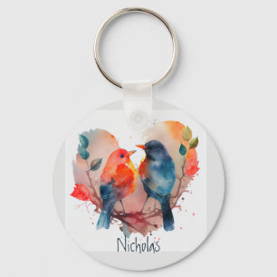 Porte-clés Love You Forever Lovebirds Personnaliser Nom