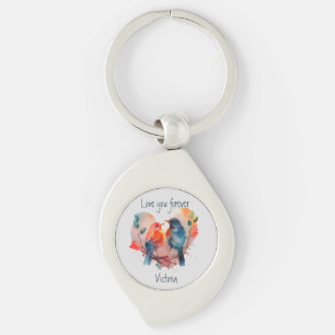 Porte-clés Love You Forever Lovebirds Personnaliser Nom