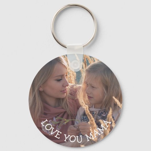 Porte-clés Love you Mama, Personalized Photo Key Chain (Recto)