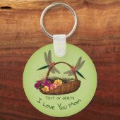 Porte-clés Love You Maman Dragonflies Panier à fleurs (Verso)