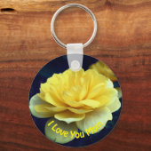 Porte-clés Love You Maman Fleur Rose Jaune (Verso)