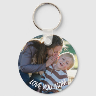 Porte-clés Love you Mom, Personalized Photo Key Chain